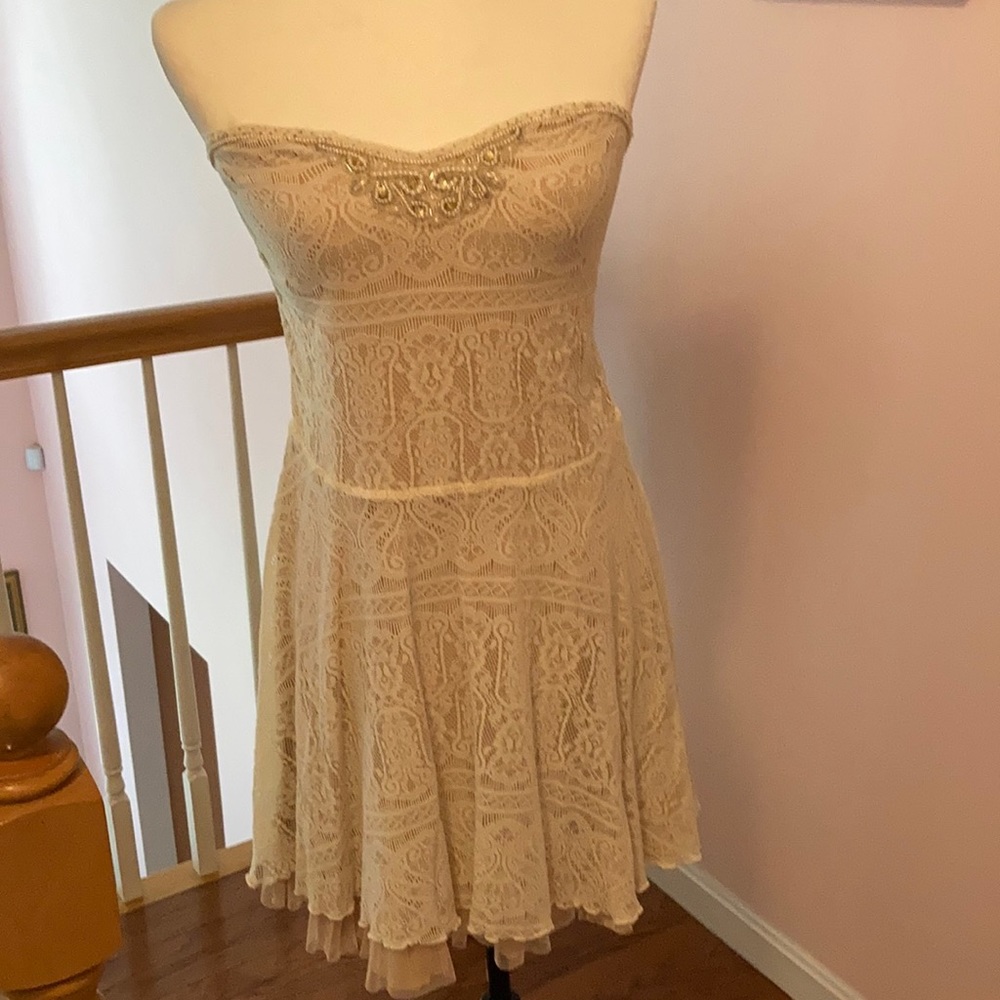 Beautiful lace dress with beading.